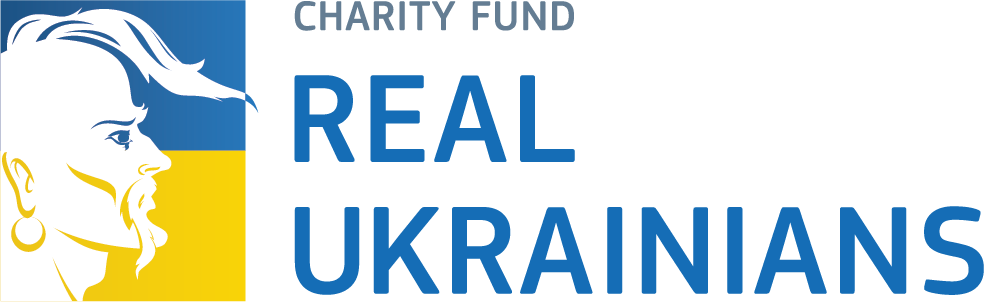 Logo in English, blue text